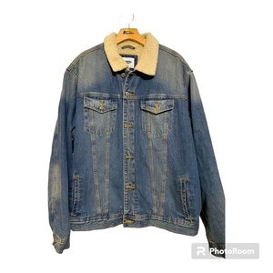 Old Navy Jacket Men’s 2X Blue Jean Sherpa Lined Denim Jacket